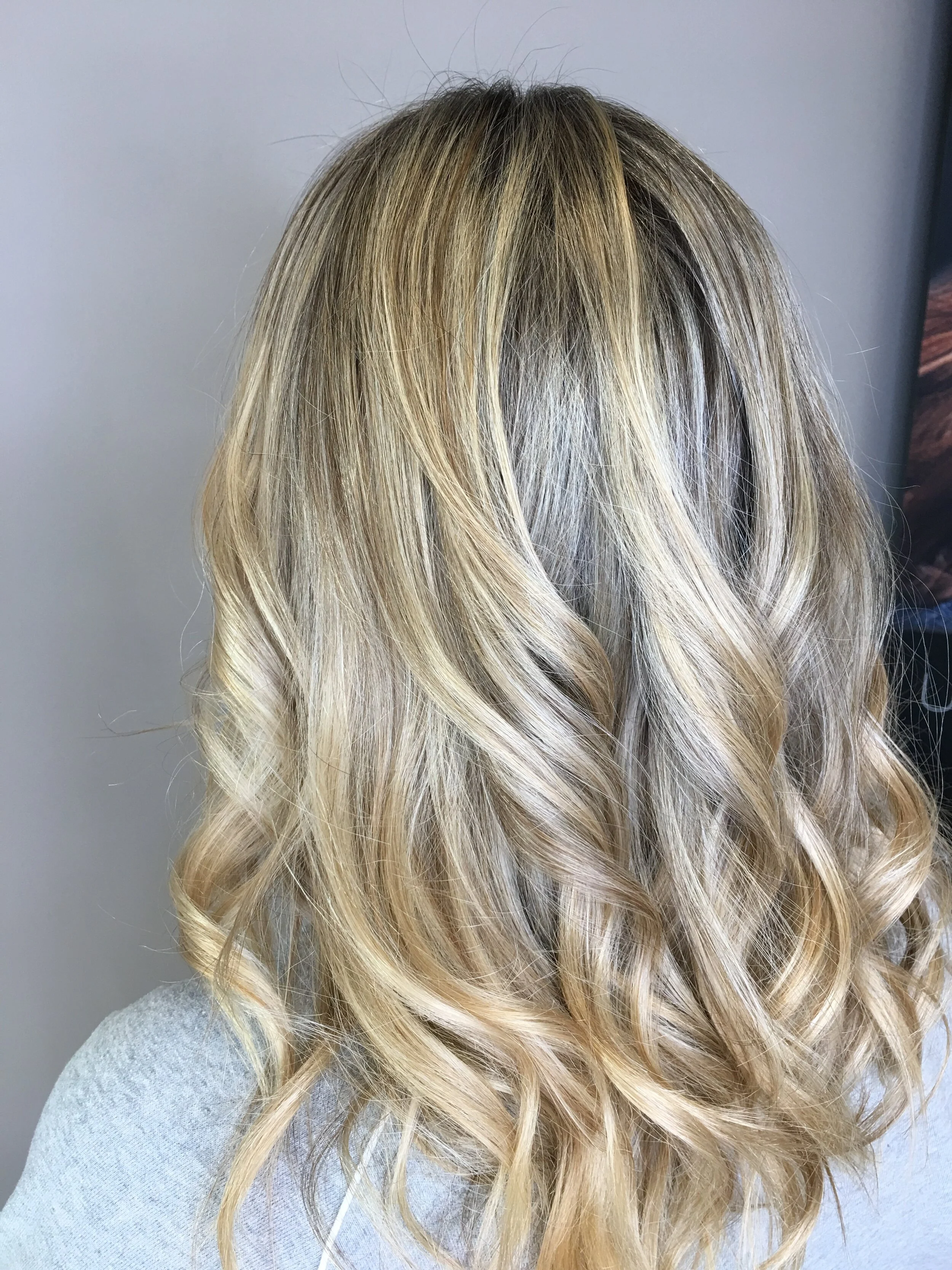 Dimensional blonde highlights