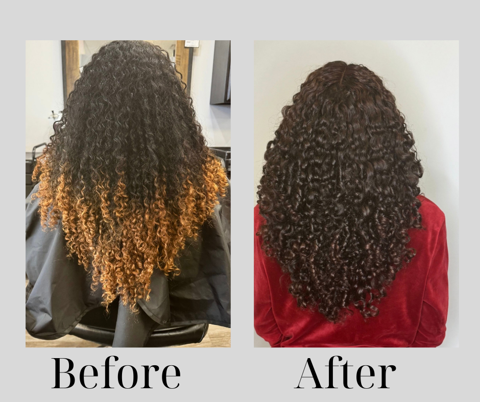 DevaCurl transformation, before and after