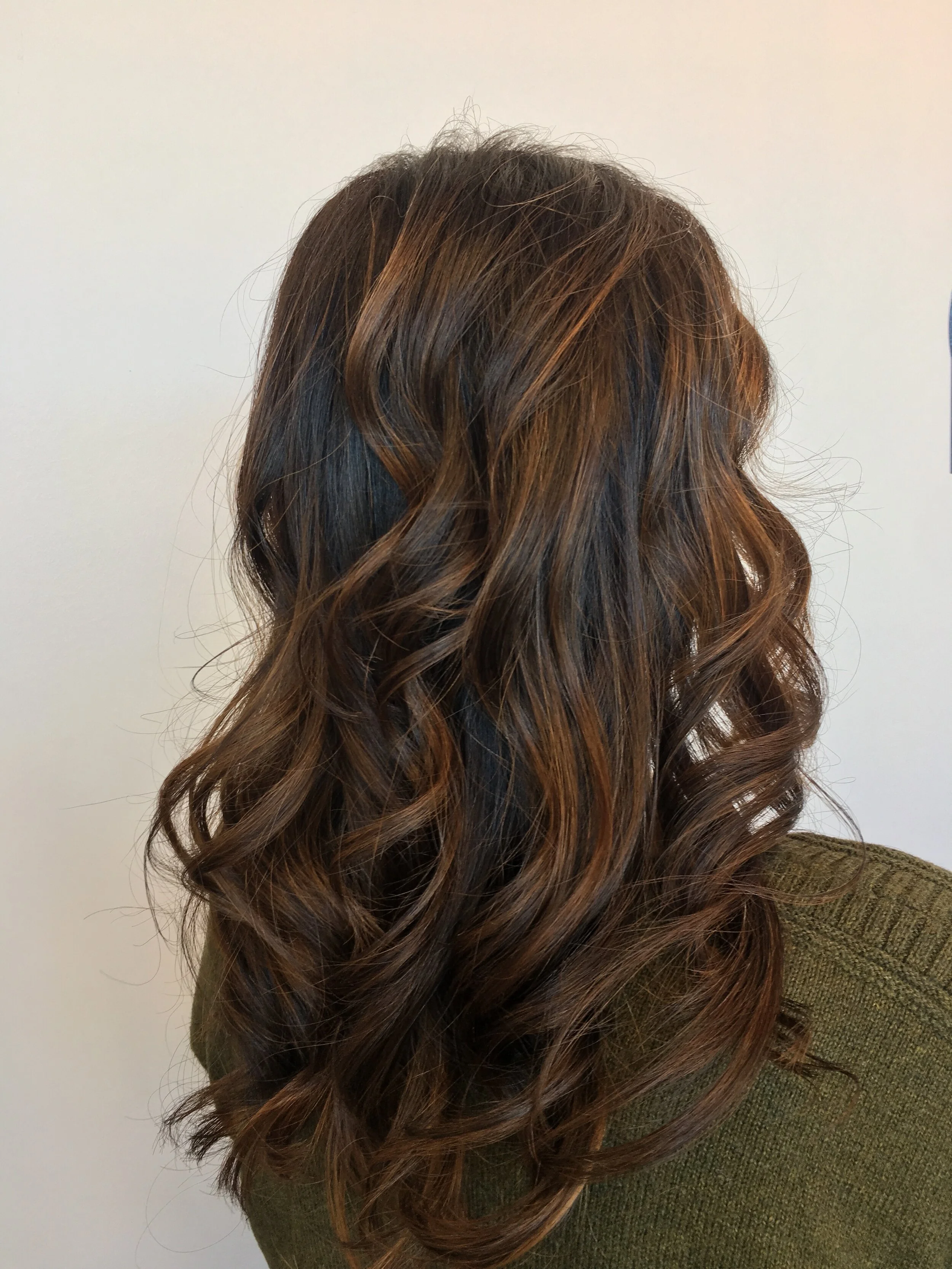 Brunette highlights and curls
